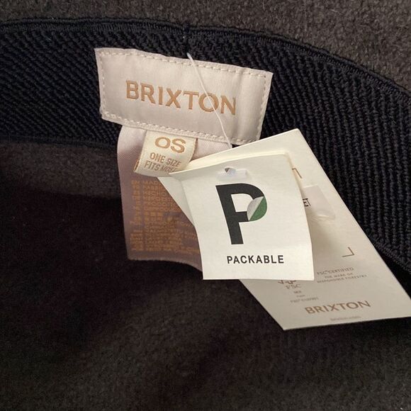 Brixton Charcoal Gray Suffolk Packable Bucket Hat OSFM - Picture 2 of 3